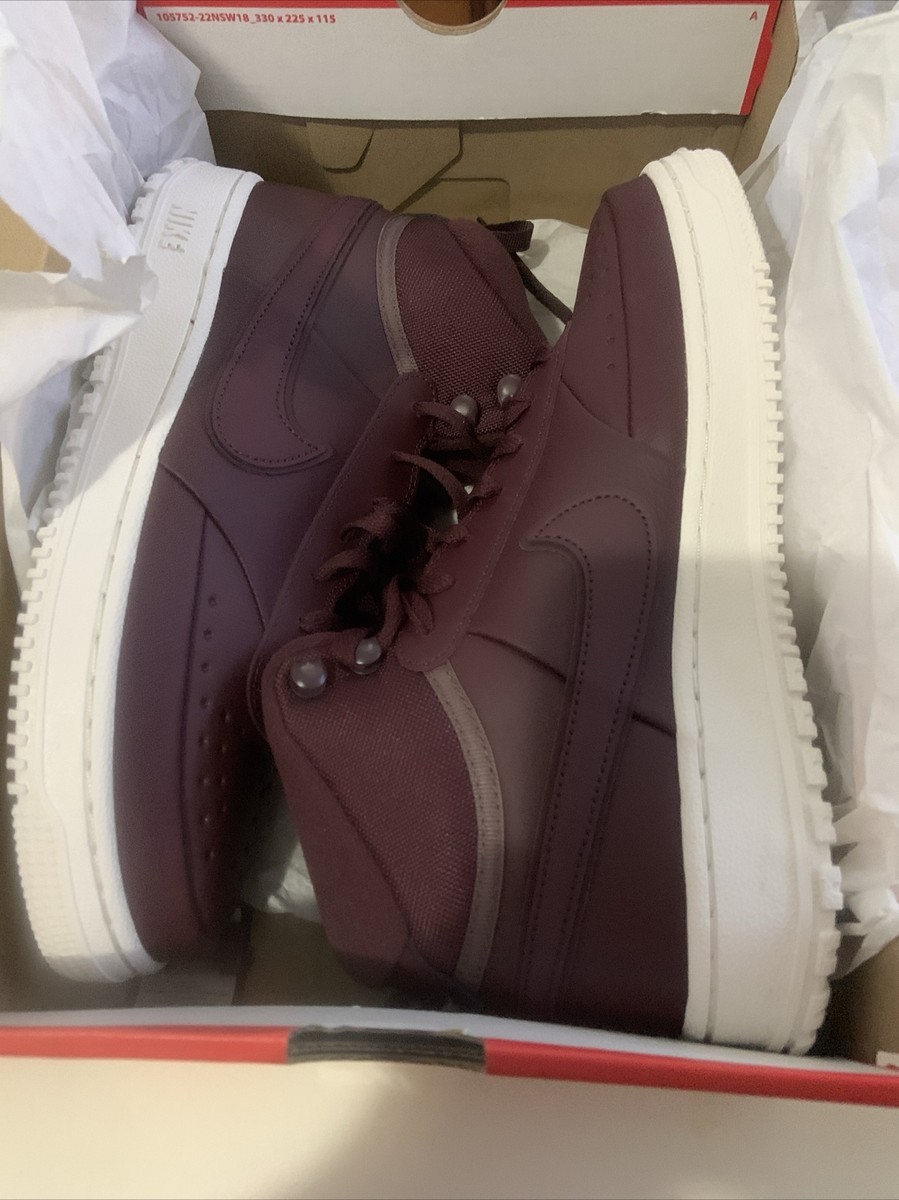 Nike Court Vision Mid Shoes Men's 9 Winterized Burgundy Crush/Plum