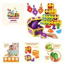 Alphabet Learning Toys for Toddlers, 26pcs Surprise Letters Treasure Locks wi...