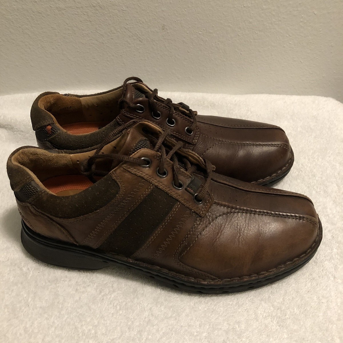 Clarks Oxford Men’s 9.5 M Shoes Brown Leather Lace Up 78133 00s Retro Clarks Brown Leather Lace-Up Casual Comfort Shoes Men main image 4