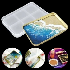 DIY Silicone Large Tray Resin Casting Mold Epoxy Mould Craft Rectangle Tool B574