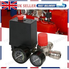 NEW 220V Air Compressor Pressure Switch Control Valve Manifold Regulator Gauges