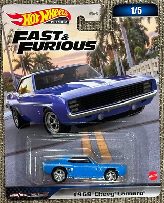 Hot Wheels Premium Fast & Furious 1969 Chevy Camaro , Lot of 5
