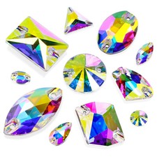 K9 Glass Sew On Rhinestones DIY Needlework Sewing Crystal AB Flatback Stone