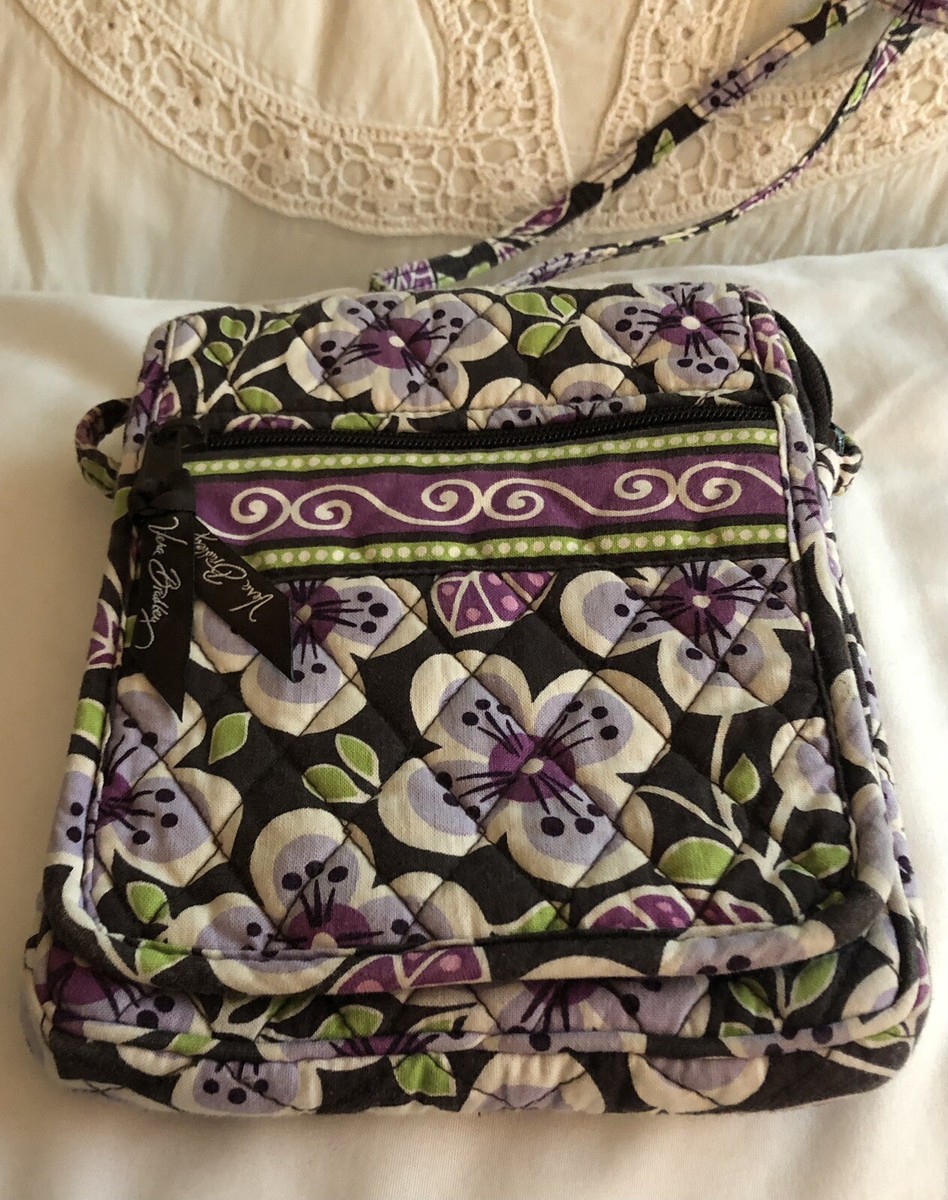 VERA BRADLEY CROSSBODY SHOULDER BAG PLUM PETALS (RARE) PURPLE RETIRED
