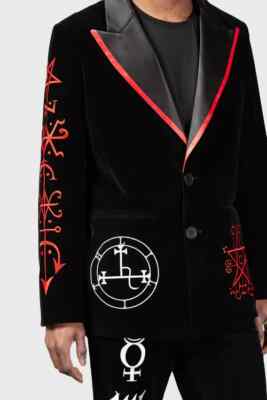 Killstar Beelzebub Jacket Black Velvet Satanic Symbol