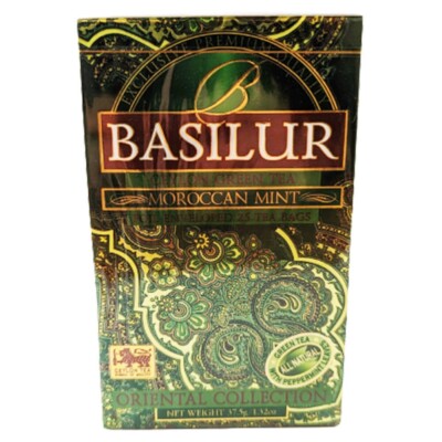 Basilur Grüner Ceylon Tee Moroccan Mint 25 Teebeutel Grüntee Marokkanische Minze