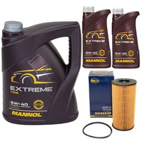 MotoröL Set Mannol Extreme 5W-40 7 Liter + ÖLfilter FüR Renault Megane Laguna
