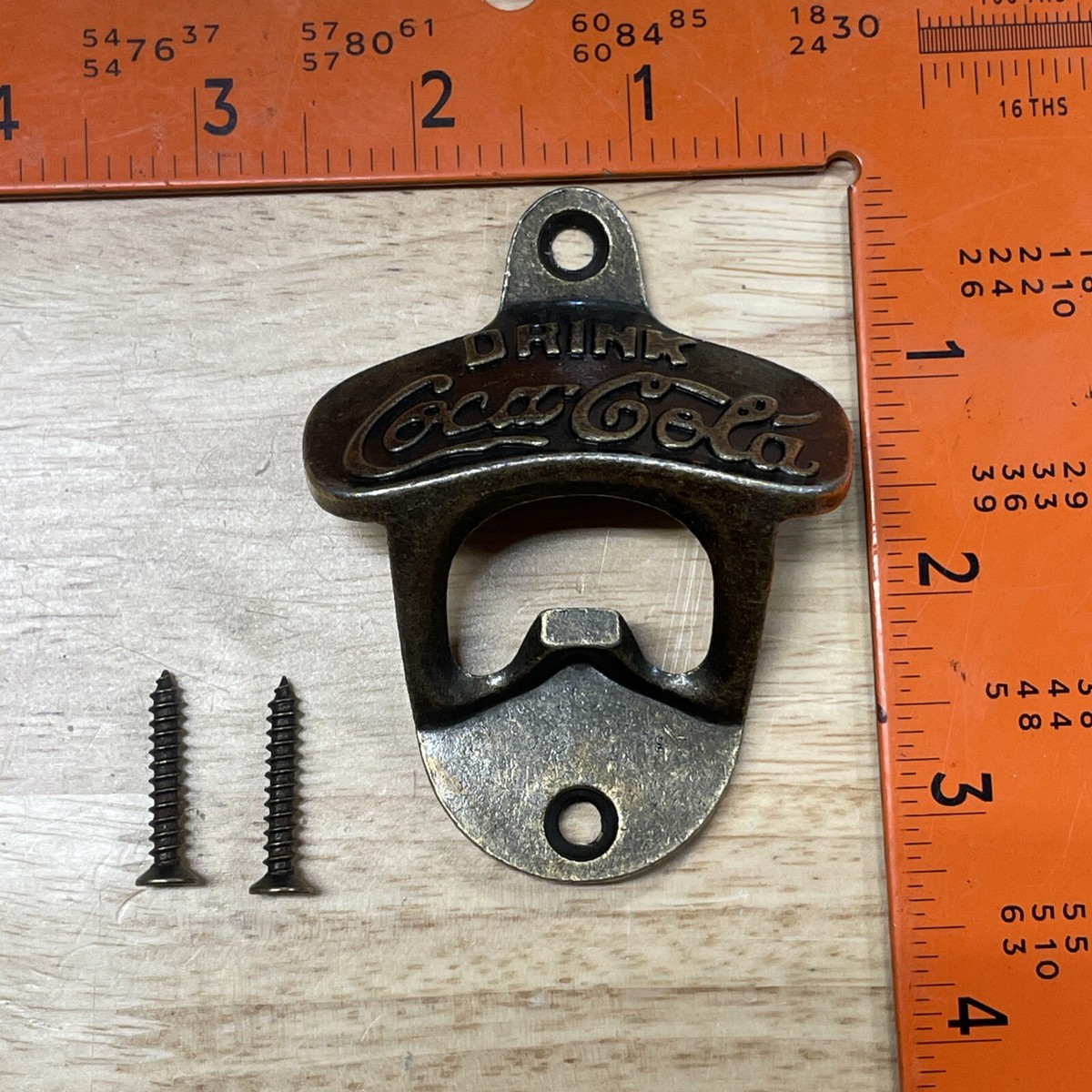 Coca-Cola Wall Mounted Bottle Opener Brass Coke Soda Pop Drink Bar