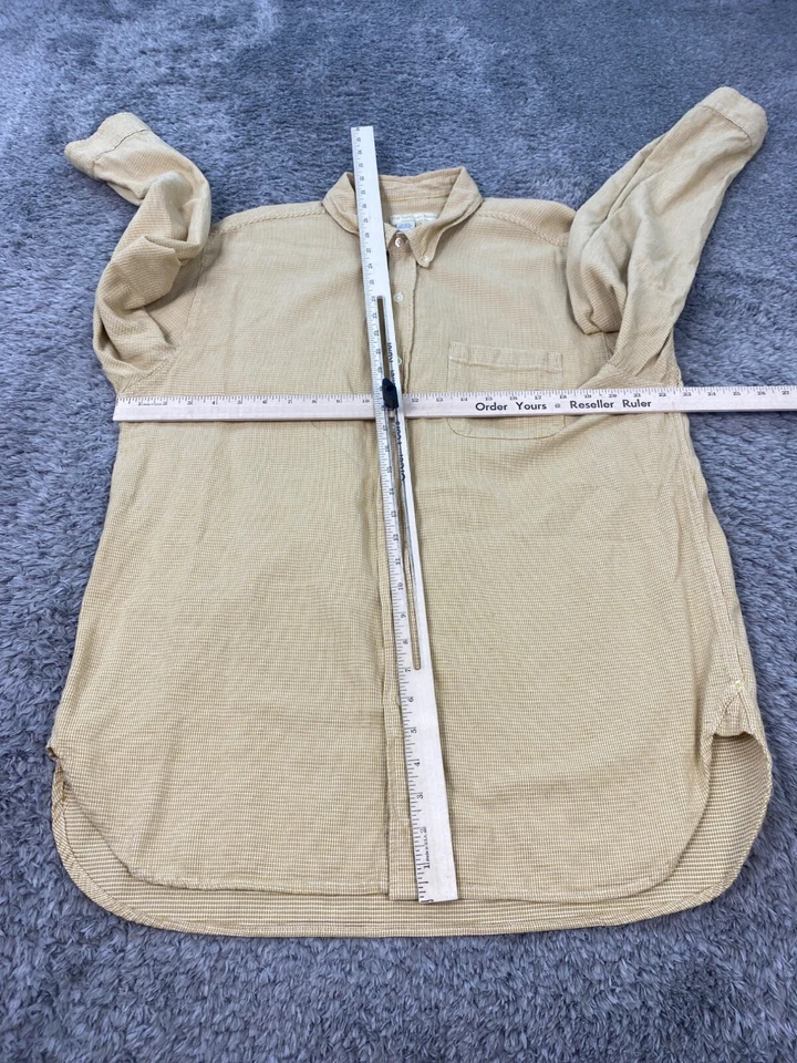 Camisa Territory Ahead Para Hombres XL Tejido Amarillo Textura Campamento Caminata Abotonada De Colección Años 90 Foto 4 de 4