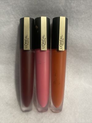 L'Oreal Paris I Achieve 420, I Enjoy 410, I Savor 434 Matte Lip Stain Unsealed