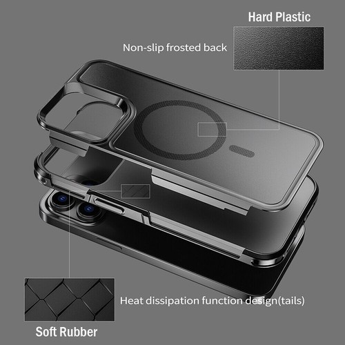 For iPhone 16 15 14 13 12 Pro Max MagSafe Magnetic Case HeavyDuty Symmetry Cover - Photo 10 sur 25