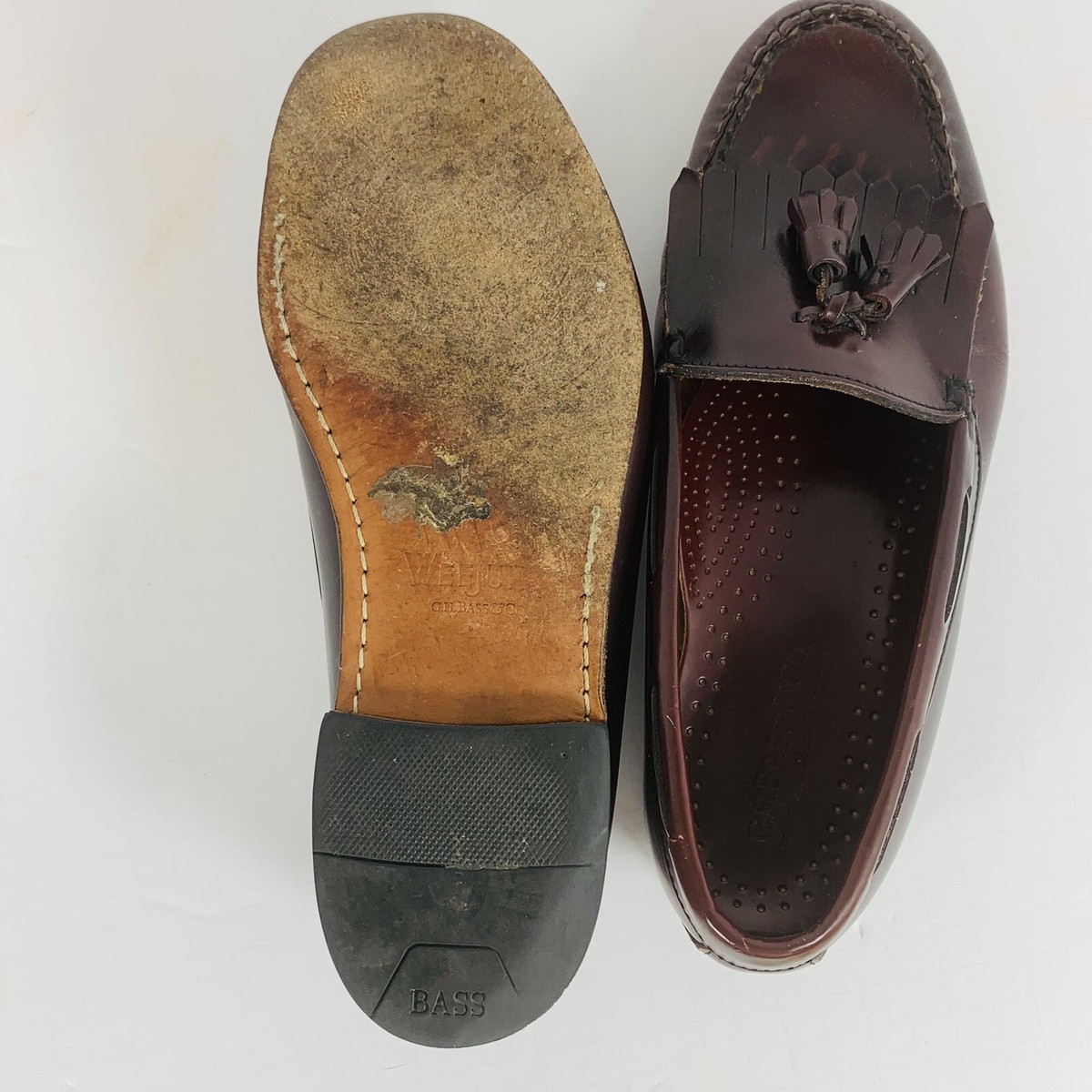 Bass Weejuns Tassel Leather Keltie Loafers 11 D Black and Brown GH Bass WeeJuns Leather Layton Kiltie Kilted Tassel Loafer  main image 2