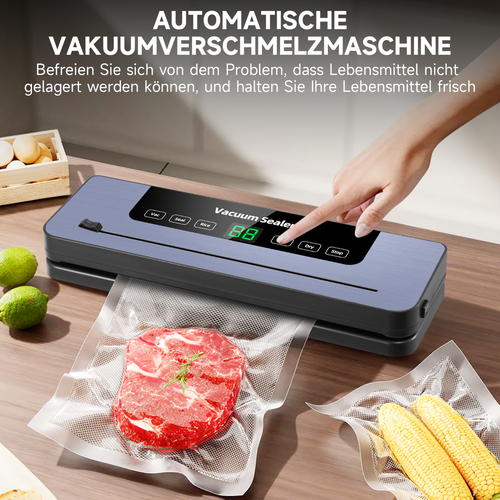 120W Vakuumiergerät Vakuumierer Einschweißgerät Folienschweißgerät mit Beutel - Bild 53 von 59