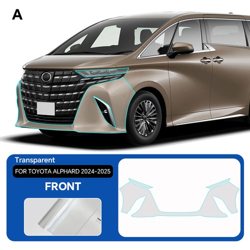 For Toyota Alphard 2024-UP Front Bumper Precut Paint Protection Film Clear PPF - Picture 2 of 20