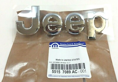 Jeep Grand Cherokee front hood chrome Nameplate Emblem new Jeep Grand Cherokee front hood chrome Nameplate Emblem new