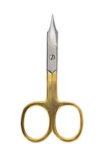 SUPER SHARP CURVED EDGE CUTICLE NAIL SCISSORS ARROW POINT HALF GOLD