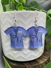 2.25  Silver-tone Acrylic Medical Scrub Dangle Earring Set New Free Ship B4634