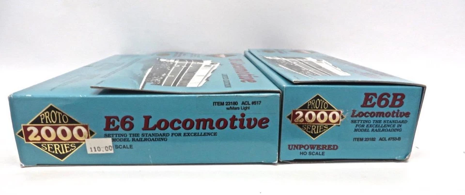 HO Proto 2000 23180 & 23182 Atlantic Coast Line E6AB Diesel Set in Black NEW - Image 2 of 4