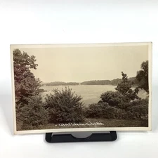 Vintage Postcard Lakefront Landscape Fenton Michigan EKC Stamp Box Unused