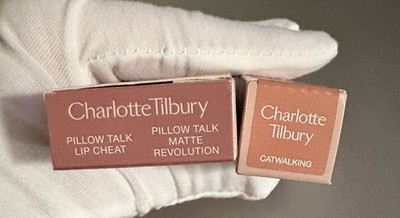 Charlotte Tilbury Pillow Talk Lipstick Lip Cheat + Catwalking Lipstick Bundle