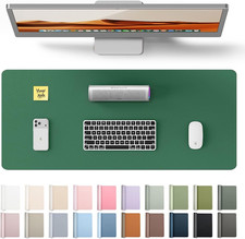 Leather Desk Pad Protector, Office Desk Mat, Large Mouse Pad, Non-Slip PU Leathe