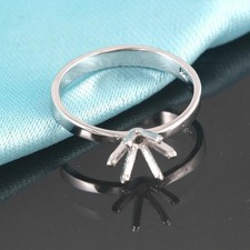 Semi Mount Ring Stone Setting Size 6 MM Round 925 Sterling Silver Solitaire Ring