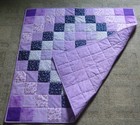 Homemade Purple Trip Around the World Baby Quilt / Lap Quilt — photo 2