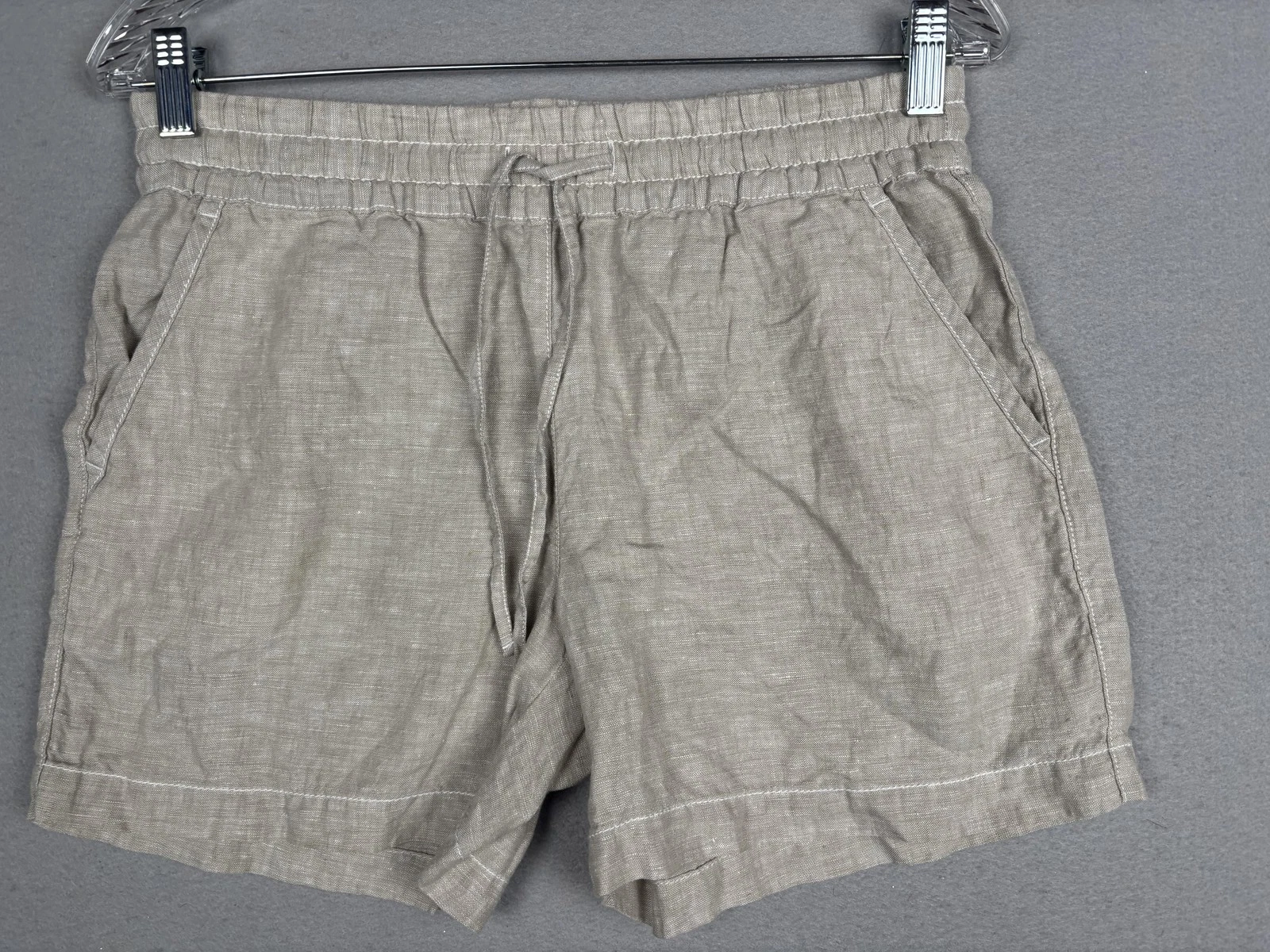 Tommy Bahama Shorts Womens XS Beige 100% Linen Drawstring Chino Casual Summer