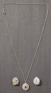 Vintage Lions Club International Lioness Necklace (Sterling Silver) & Earrings