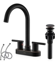 KENES Oil Rubbed Bronze 4 Inch 2 Handle Centerset Bathroom Sink Faucet