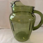 Anchor Hocking Green Depression 1930's Glass Water Pitcher (1)