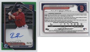 2024 Bowman Chrome Prospect Green Refractor /99 Brooks Brannon #CPA-BB Auto