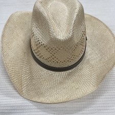 Stetson Natural Straw Oval Western Cowboy Hat Size Medium