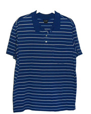 Cherokee blue white multicolor striped short sleeve polo shirt Size M