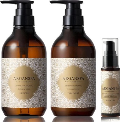 ARGANSPA Premium Hair Care Set Shampoo Treatment & Hair Oil 3pcs Japan
