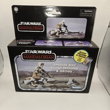 Star Wars TVC vintage collection speeder bike and scout trooper and Grogu