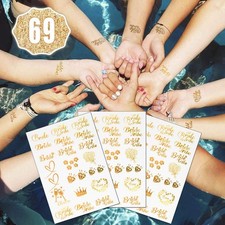 Bachelorette Party Tattoos, Bride Tribe Metallic Temporary Tattoos for Bride ...
