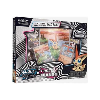 Pokemon Sammlung Illustration Victini Schwarzlicht und Weißes Feuer Deutsch 