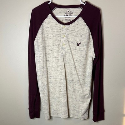 American Eagle LARGE Long-Sleeve Henley - 24  P2P - NWOT