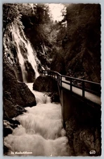 Die Wimbachklamm Waterfall Germany Scenic Black & White Vertical Postcard