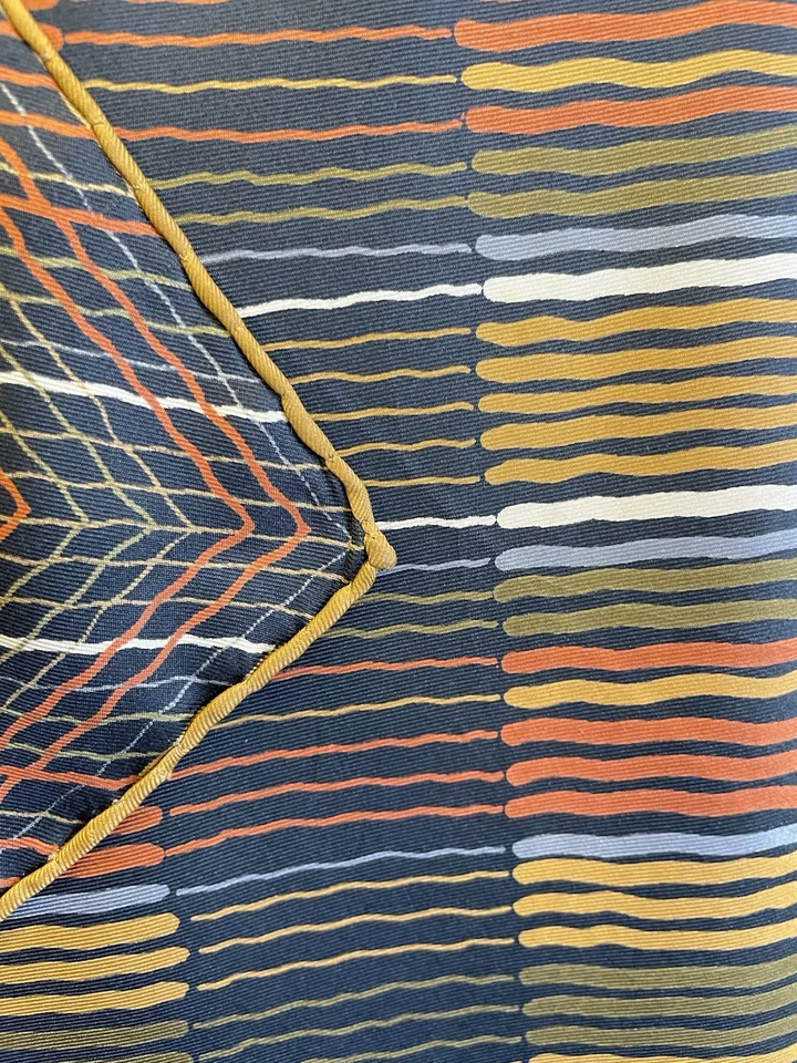 H71#Pierre Balmain Париж шарф 100% шелк многоцветный в полоску печать винтажный Désigne - Изображение 4 из 4