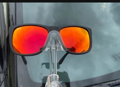 Ray Ban Justin Black Matte 4165 622/6Q Red Orange Mirrored Lenses