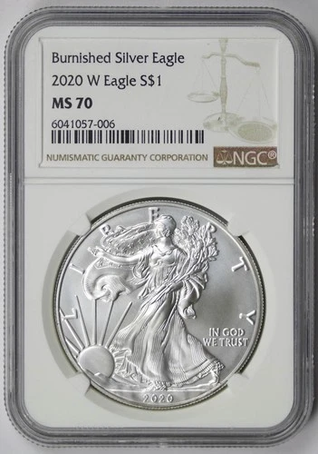 2020-W Burnished American Silver Eagle $1 MS 70 NGC