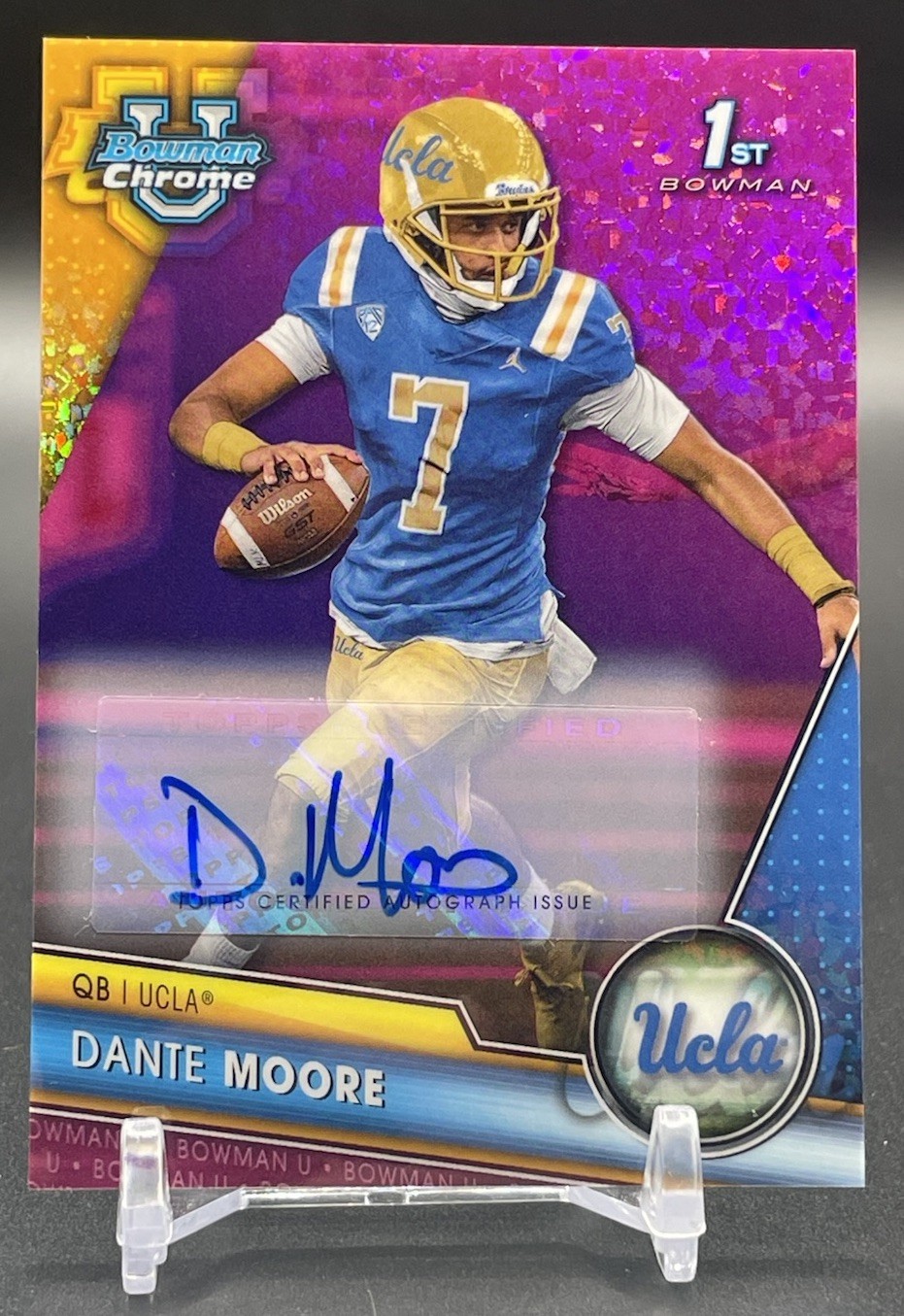 DANTE MOORE 2023 Bowman University 1st Chrome Fuchsia AUTO /150
