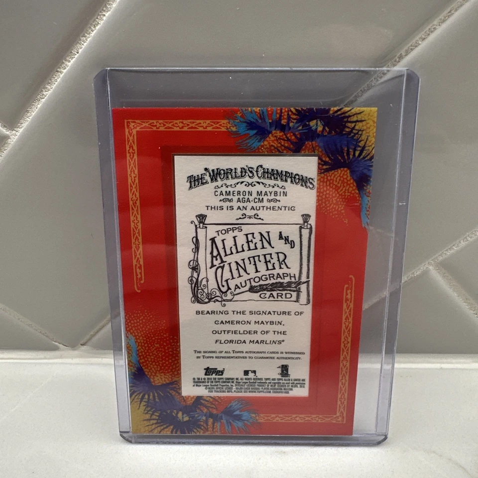 Mini automático Topps Allen & Ginter Cameron Maybin 2010 Florida Marlins #AGA-CM Foto 2 de 2