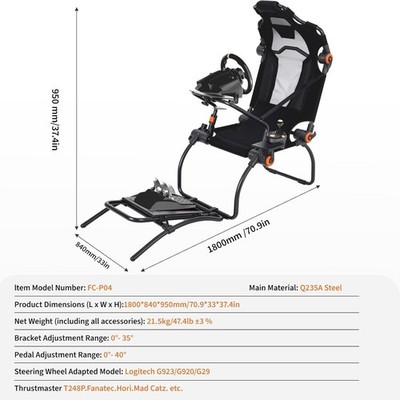 Simulator Cockpit Racing Wheel Stand for Logitech G923 G920 G29 Thrustmaster
