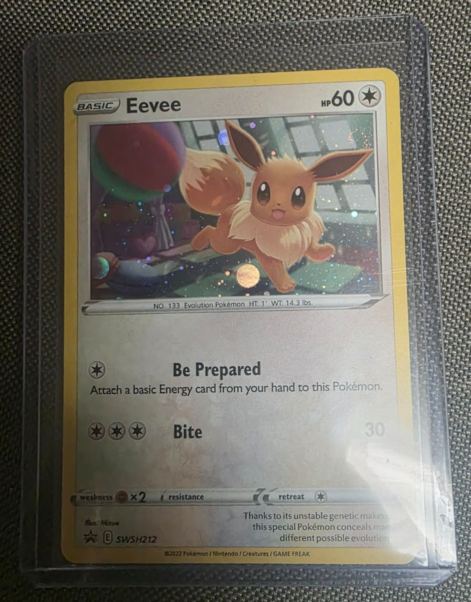 Eevee SWSH212 Sword & Shield Promo Cards Cosmo Corner Holo Swirl