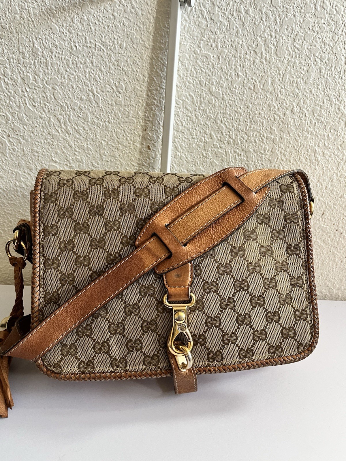 Gucci Marrakech Shoulder Bag Brown Leather
