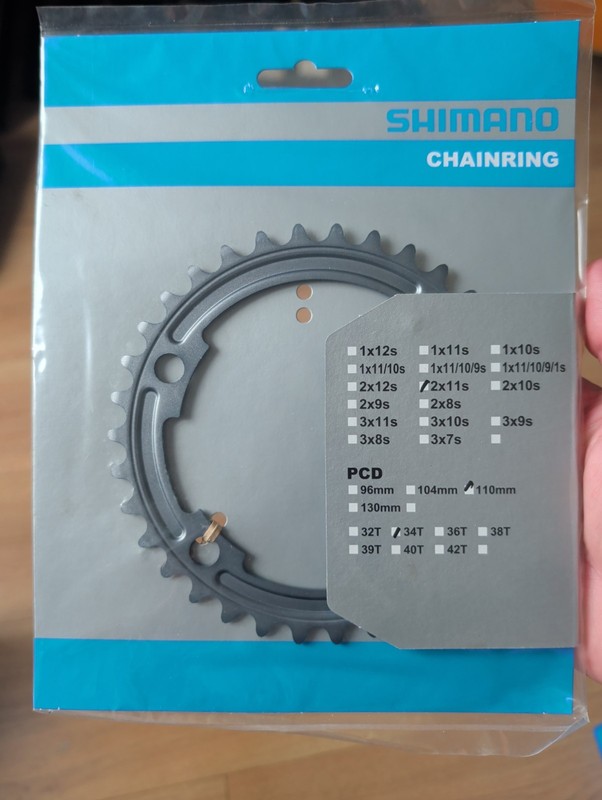 Shimano 105 FC-R7000 Chainring 34t Silver/Grey - Brand New
