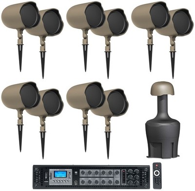 (10) JBL GSF6-TN 6.5'' Landscape Ground Stake 70v Commercial Speakers+12'' Sub+Amp